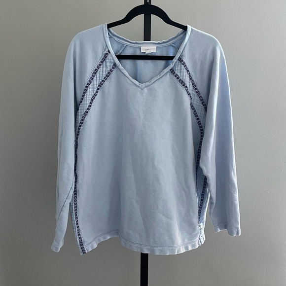 J Jill Fit Light Blue Crew Neck Sweater Size Large - Picture 1 of 4